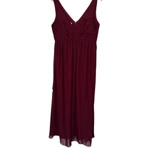 BIRDY GREY Wine Maroon Sleeveless Empire Waist Ladies Formal‎ Gown, XL